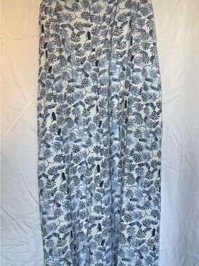 Blue Floral Print Maxi Dress  - Lightweight Women’s Dress